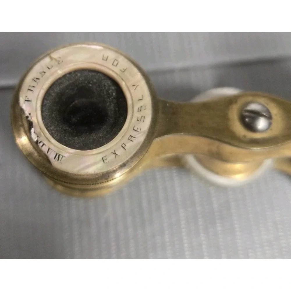 Opera Glasses  Binoculars Theater Brass Mother of Pearl Antique Vintage